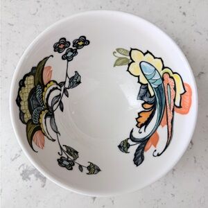 Anthropologie Floral Koi Footed Bowl NEW Cereal Ice Cream Rice Blue Orange